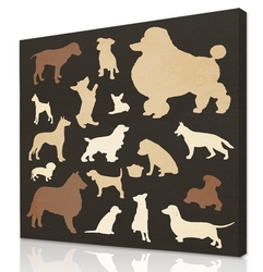Vintage Silhouette-  Dogs Group Design